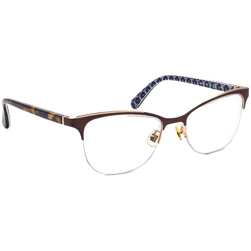 Kate Spade Eyeglasses Brieana 09Q Dark Brown on Gold Half Rim Frame 50[]17 140