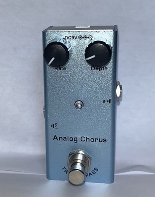 Analog Chorus Guitar Effects Pedal - Analog, Rate & Depth Controls, 9V DC