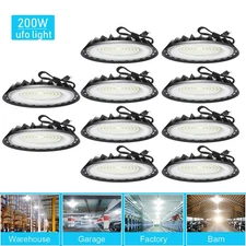 10 Pack 200W UFO Led High Bay Light Commercial Industrial Factory Warehous Light