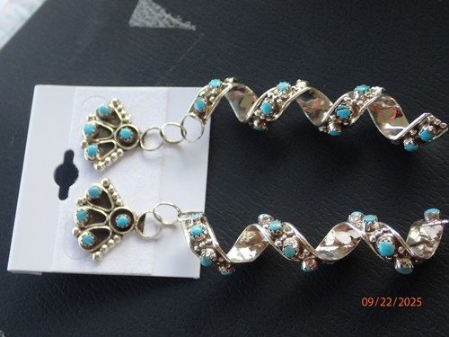 Orecchini pendenti Chaco Canyon argento sterling bella addormentata turchese - nuovi con etichette - Foto 9 di 19