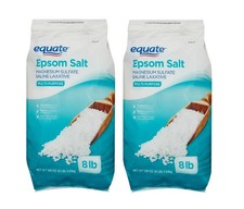 Equate Epsom Salt, Magnesium Sulfate, 128 oz 8lb , Unscented -  PACK OF 2 