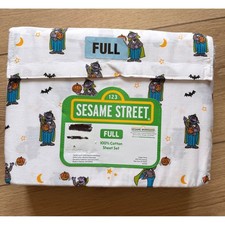 Sesame Street Count von Count Halloween Full 100 Cotton 4 Piece Sheet Set NEW