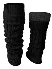 Womens Winter Fleece Lined Leg Warmers Knit Long Warm Boot Socks Skating