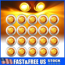 Chrome Amber Marker Light 3/4 LED Truck Trail...