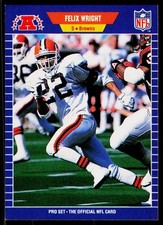 Felix Wright, 1989 Pro Set, #85, Cleveland Browns, Football Card