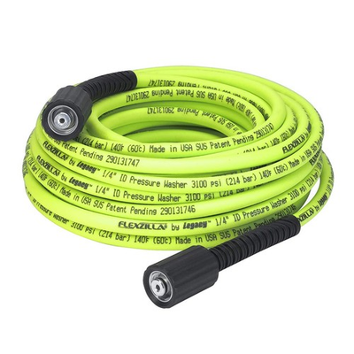 #ad 1 4 in x 50 ft Pressure Washer Hose with M22 Fittings Flexzilla ZillaGreen $89.99