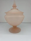 Depression Glass Anchor Hocking Mayfair Open Rose Frosted Candy Dish