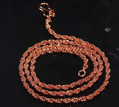 Twisted Rope Chain Copper Finished Handmade Chain Necklace Size 18'' MJ
