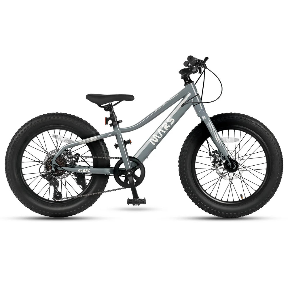 Glerc Mars Kids Mountain Bike, 24" X 2.8" Bike for Youth Grey MTB Hybrid NIB
