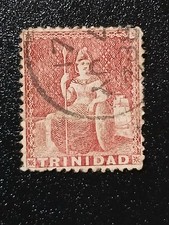 Trinidad 1860 1 penny used, hinge remnants