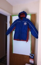 NFL KIDS Touchdown Club NY Giants Hooded Jacket Blue/Red/White M 10/12 Preowned