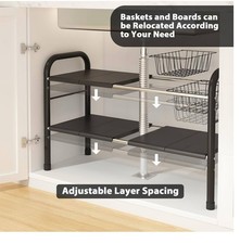 Expandable Under Sink Organizer and Storage Bath and Kitchen Under Sink Shelf
