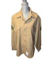 Defense Logistics Agency Long Sleeve Khaki Shirt 17.5X37 EUC 