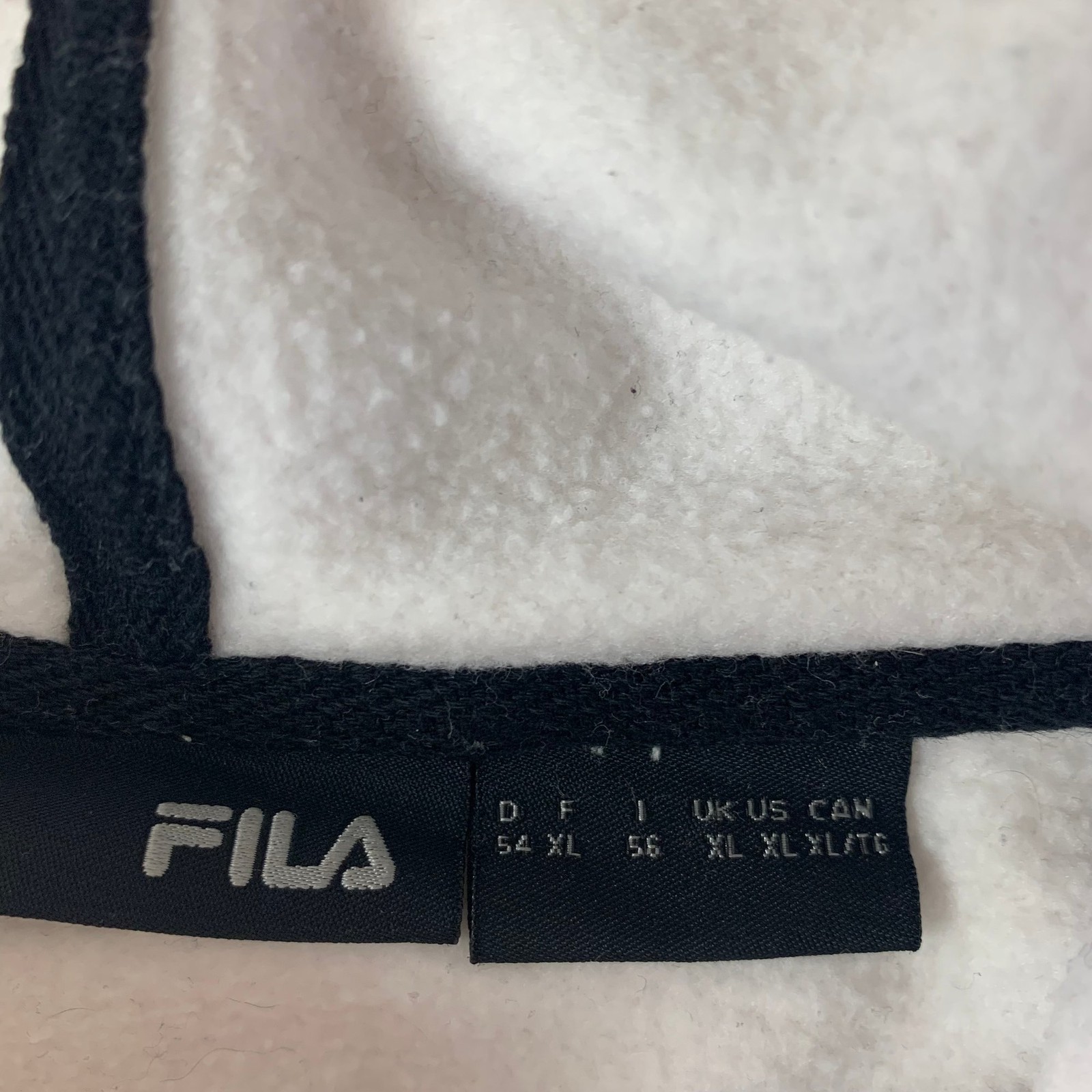 FILA felpa con cappuccio pullover anni 90 logo retrò bianco donna XL