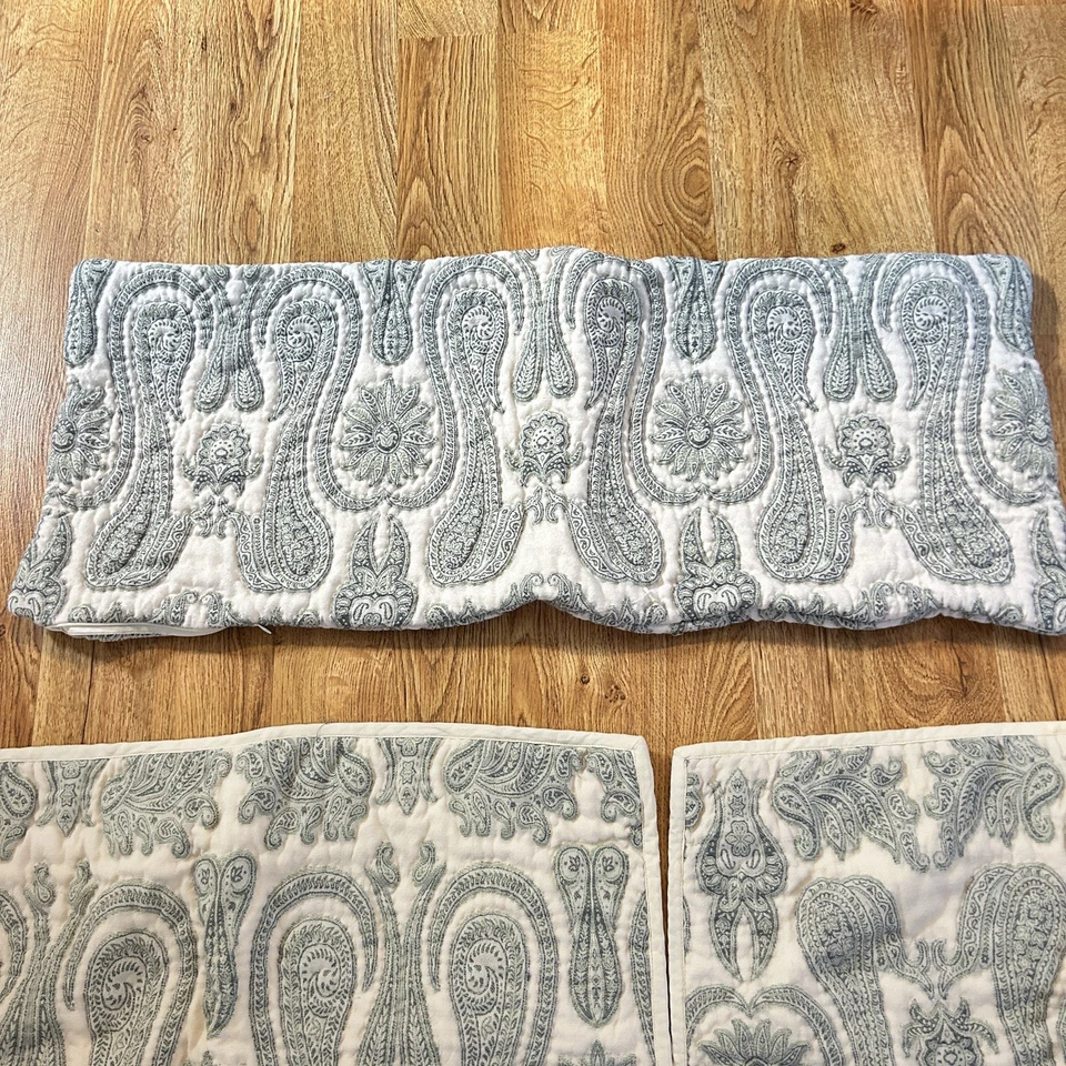 POTTERY BARN Isabelle Verde Jacquard Paisley Lana Mezcla Algodón Relleno Foto 4 de 4