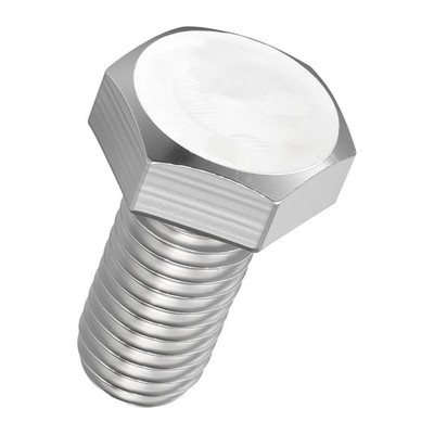 4 Pcs Hex Head Screws Bolts - [M16-2x25] 304 Stainless Steel, Silver Tone