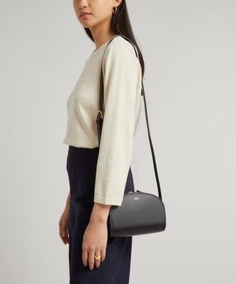 A.P.C. Women's Sac Demi Lune Mini Crossbody Bag Lzz Noir F61392-PXAWV
