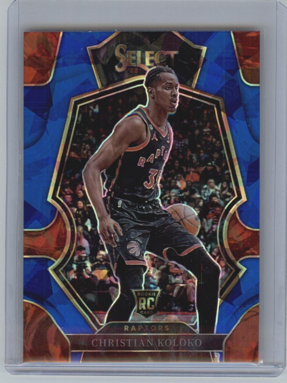 2022-23 Select - Premier Level Christian Koloko Blue Cracked Ice Prizm RC Rookie