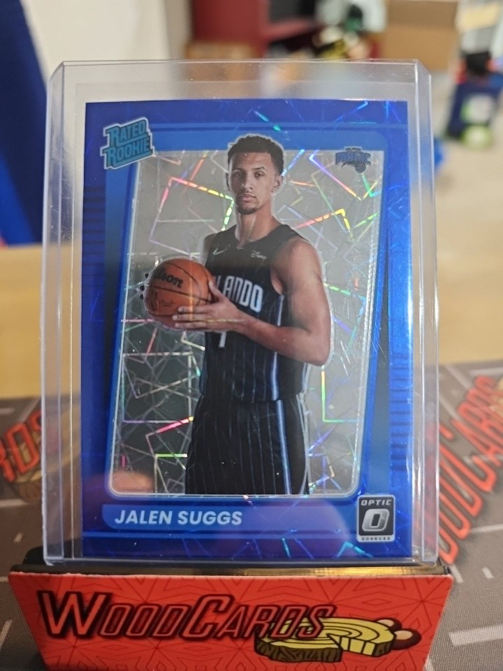 2021-22 Donruss Optic Jalen Suggs Blue Velocity Prizm Rated Rookie #179 Magic SP