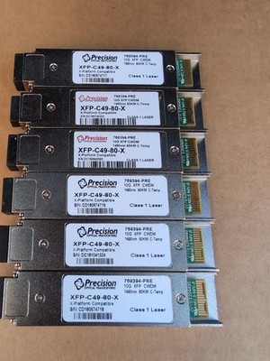 Precision Optical Transceivers XFP-C49-80-X769394-PRE 10G CWDM Modules Lot of 6 