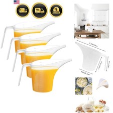 Plastic Funnel Pitcher Measuring Cup Set 4 Pack 1000ml Easy Pour Kitchen
