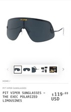 PIT VIPER The Exec Limousine POLARIZED Sunglasses Black/Smoke Interchange NEW