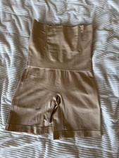 Women High Waist Shapewear Shorts Tummy Control Butt Lift Nude Size XL