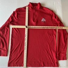 Ohio State Buckeyes 1/4 Zip Pullover Men's Large Red Stretch Cutter & Buck NCAA