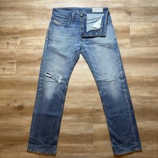 Diesel Larkee-Relaxed Jeans Men 30x32 Blue Comfort Straight Thrashed Punk R8C44