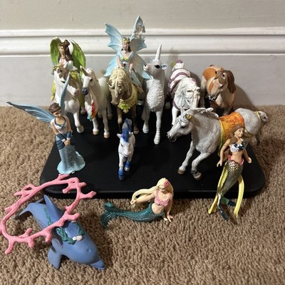 Lot Of Schleich Bayala Retired Horses Unicorns Fairies Dolphin Mermaid