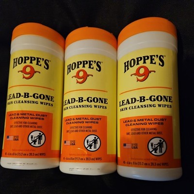 Hoppe's 9 Lead-B-Gone Skin Cleansing Wipes (40 - 6inx8in Wipes) 3 Pack