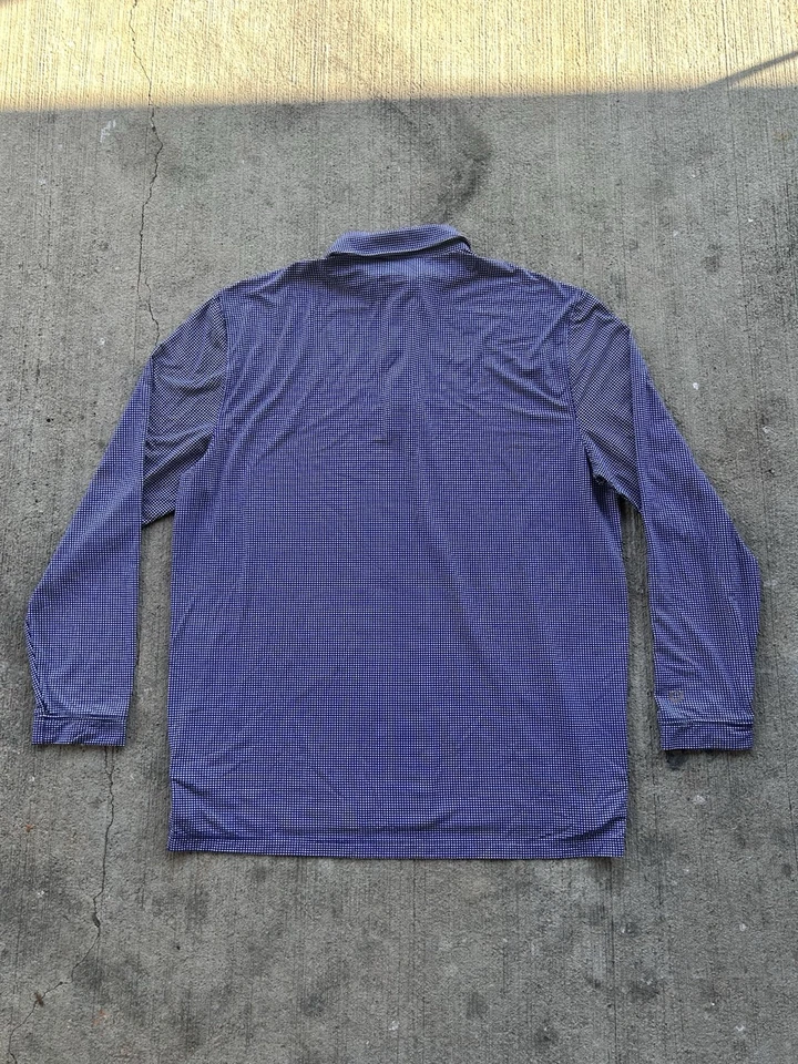 Camisa Polo Ibkul Mujer Grande Azul Blanco Manga Larga Pullover Golf Exterior Foto 2 de 4