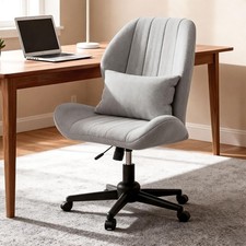 Criss Cross Chair with Wheels,Wide Cross Legged Office Chair Armless Comfy chair