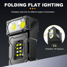 1pc Mini USB Rechargeable LED Flashlight COB Work Light Magnetic Portable - NEW