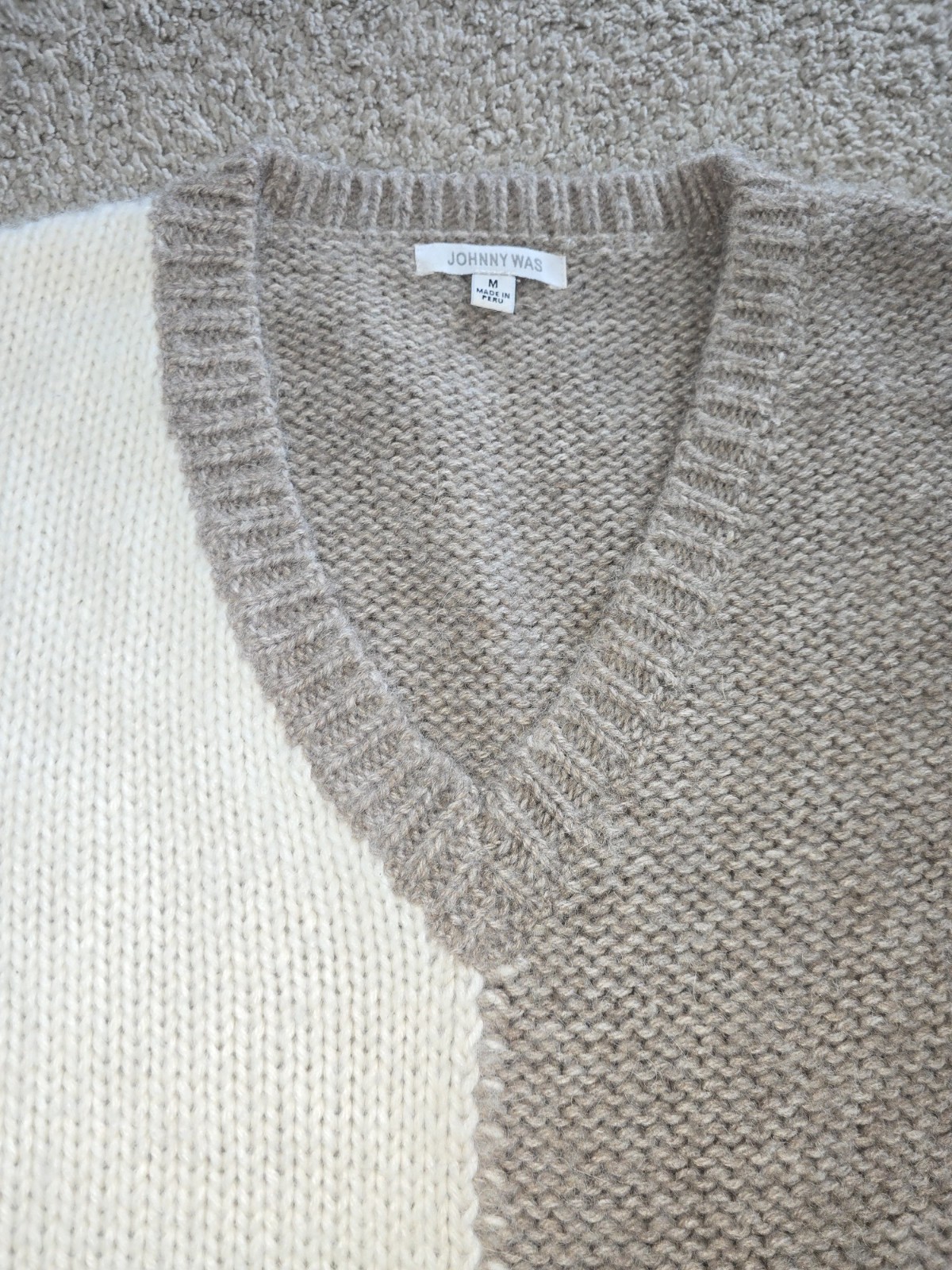 💕JOHNNY WAS Patchwork Oversized Pullover Alpaca … - image 5