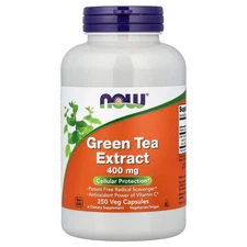 Now Foods Green Tea Extract 400 mg 250 Veg Capsules GMP Quality Assured, Vegan,