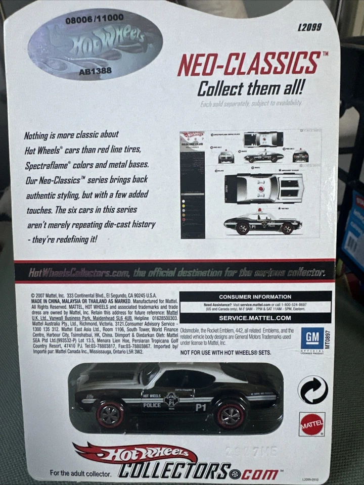 Hot Wheels RLC Olds 442 Police Cruiser Neo-Classics Series 6 #2642/11000 2007 Foto 2 de 3