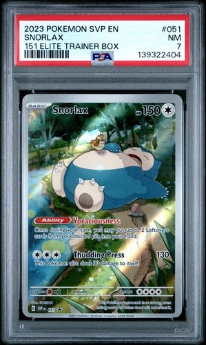 2023 POKEMON SVP EN-SV BLACK STAR PROMO 151 ELITE TRAINER BOX #051 SNORLAX PSA 7
