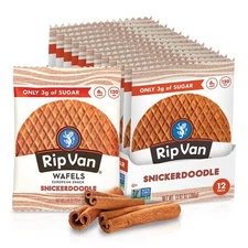 Rip Van Wafels Snickerdoodle Stroopwafels, Keto Snacks, 12 Pack