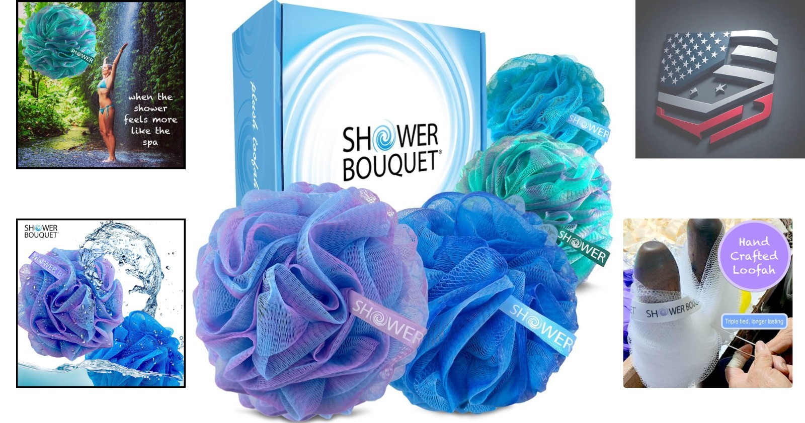 Luxury 4-Pack Handmade Loofah Poufs - Colorful Exfoliating Sponges for All Skin