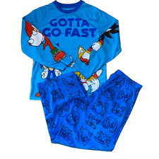 Sonic The Hedgehog Pajamas Boys Set Shirt Pants Sz M 8 Christmas Holiday