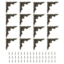16pcs Vintage Flat Corners Bracket with Screw for Box Cupboard Furniture Bronze