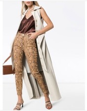 Frame Le High Skinny crop jeans 32 python snakeskin tan