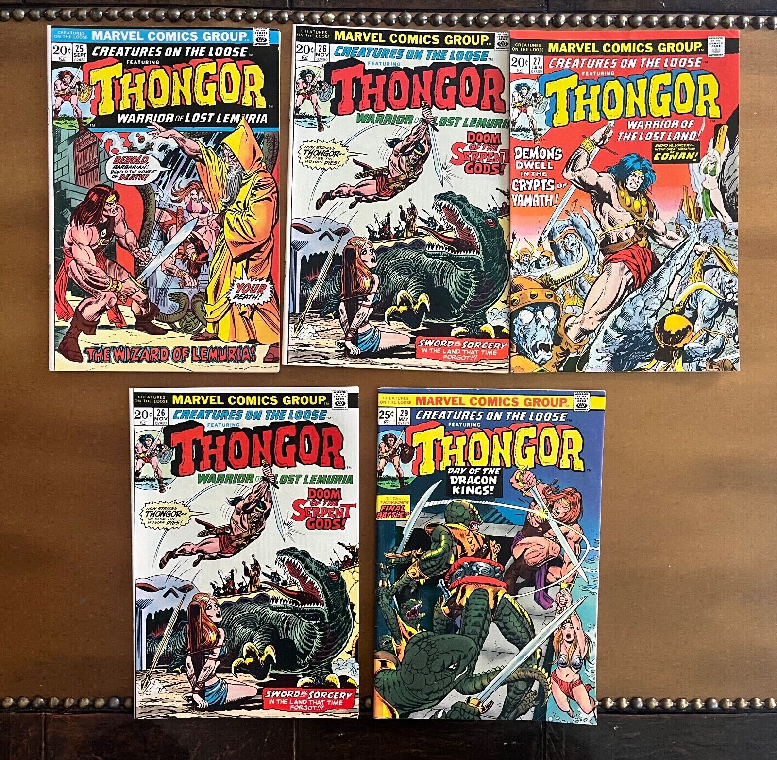 CREATURES ON THE LOOSE 25 26 26 27 29 - BRONZE AGE LOT - Marvel Thongor