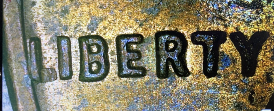 [US14] 1968 US Lincoln Penny No Mint Mark, Error On Top Rim, L On Rim, AU - Image 3 of 4