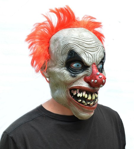 Scary Halloween Clown Mask Evil Easy Costume Realistic Latex with Hair - Picture 22 of 199