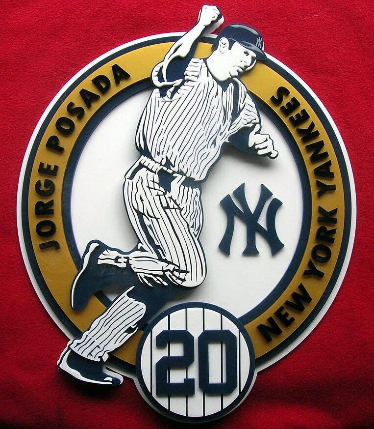 Yankees Jorge Posada 3D sign art Jersey NY New York Baseball Judge stadium