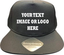 PERSONALISED SNAPBACK CAPS ~ ANY TEXT/IMAGE PRINTED ~ Baseball Rapper Hip Hop