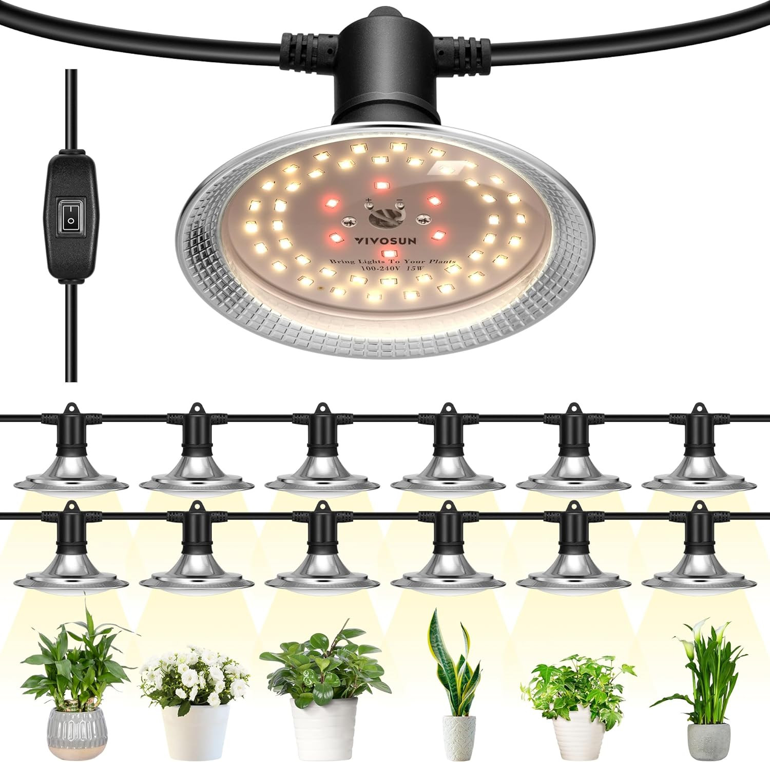 S With 44ft Cord For Plants - 12-light Set