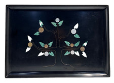 Vintage Couroc of Monterey Tray Inlaid Tree w...